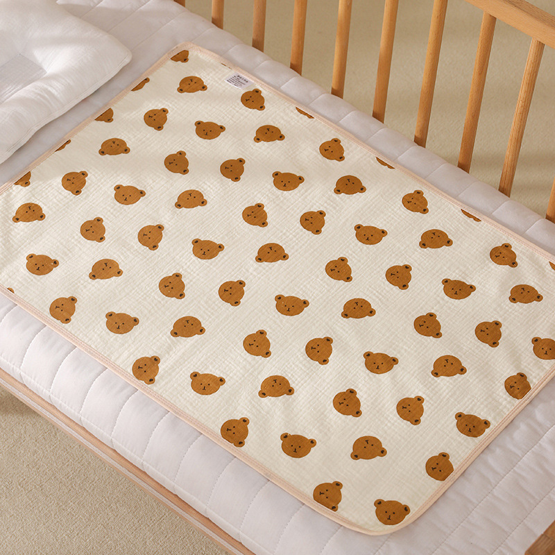 Picture of Baby Care Pad Waterproof Washable Pure Cotton Breathable Large Size Kindergarten Kidsren Can Use Baby Diaper Pad