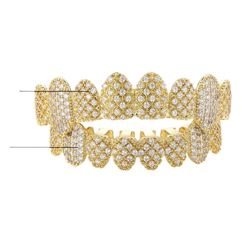Cross-Border New Product Hip-Hop Hot Style Full Diamond Braces Personalized Creative Diamond Braces Tooth Jewelry Source Factory Wholesale