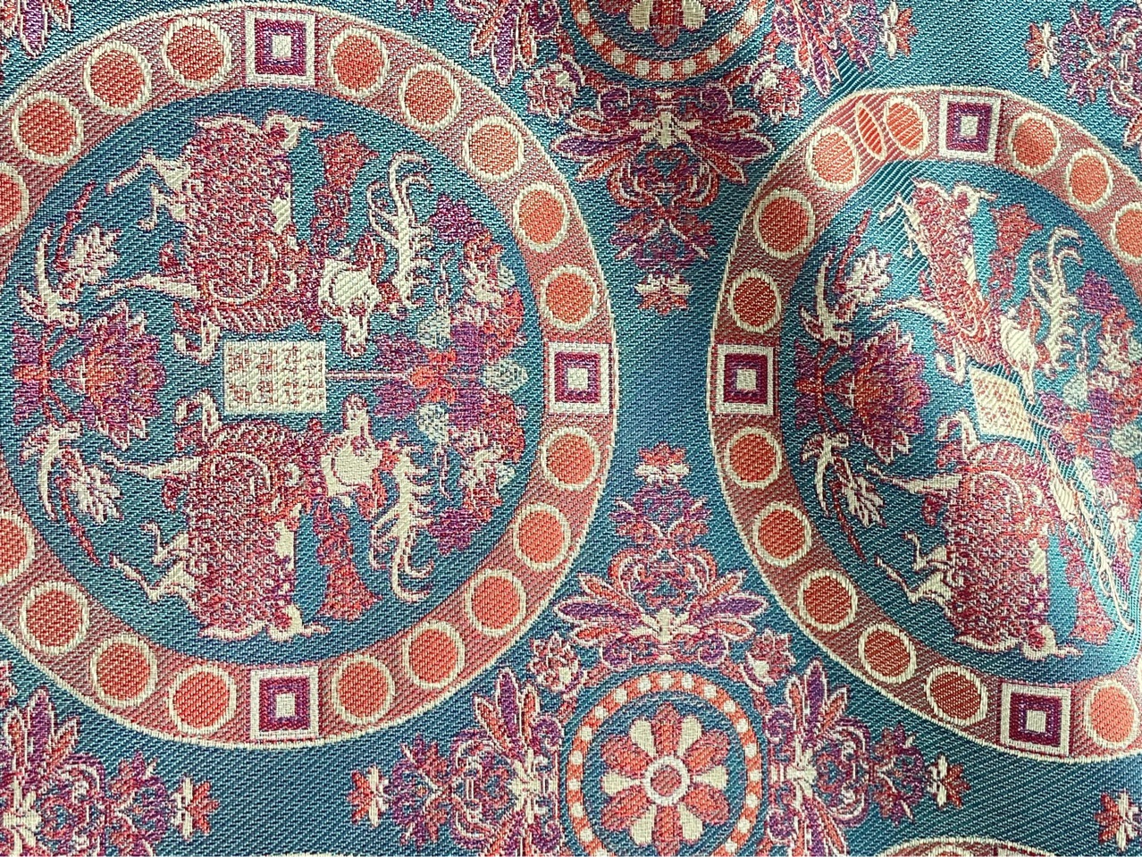 Flowers and trees to the deer, national style, Shu brocade, silk, jacquard fabric, new Chinese vest, jacket, clothing, bags, designer fabrics