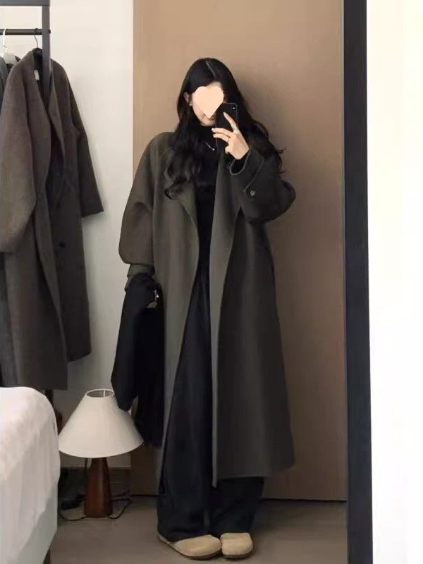 Picture of Gao Kezhong black woolen coat women's 2025 autumn/winter new woolen jacket high-end small mid-length model