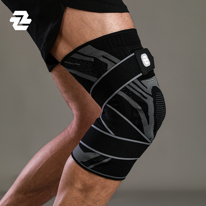 Spring and Summer Anti-Collision Sports Knee Pads Spring Support Double Straps Pressurized Basket Foot Volleyball Badminton Nylon Knitted Knee Pads