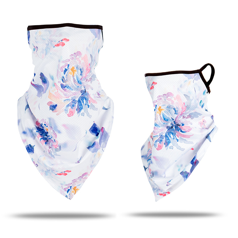Picture of Ice Silk Ear Hanging Mask Triangle Towel Neck Set Mesh Sunscreen Outdoor Riding Fishing Windproof Scarf Men's and Women's Face Towel Summer