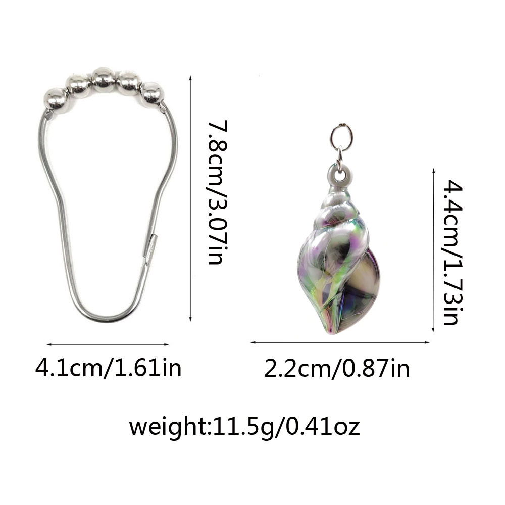 Picture of Cross border hot selling conch shower curtain ring hook marine style decorative shower curtain with ball stainless steel shower curtain hook wholesale