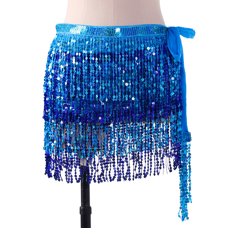 Picture of New belly dance beads waist chain 4 sequins hip towel tassel waist belt dance performance can be a generation of hair