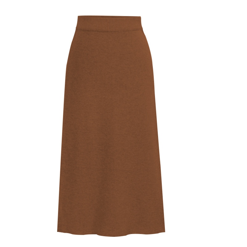 Picture of Skirt women's slimming mid-length plus size woolen skirt split hip skirt one-step skirt high waist long skirt 75cm