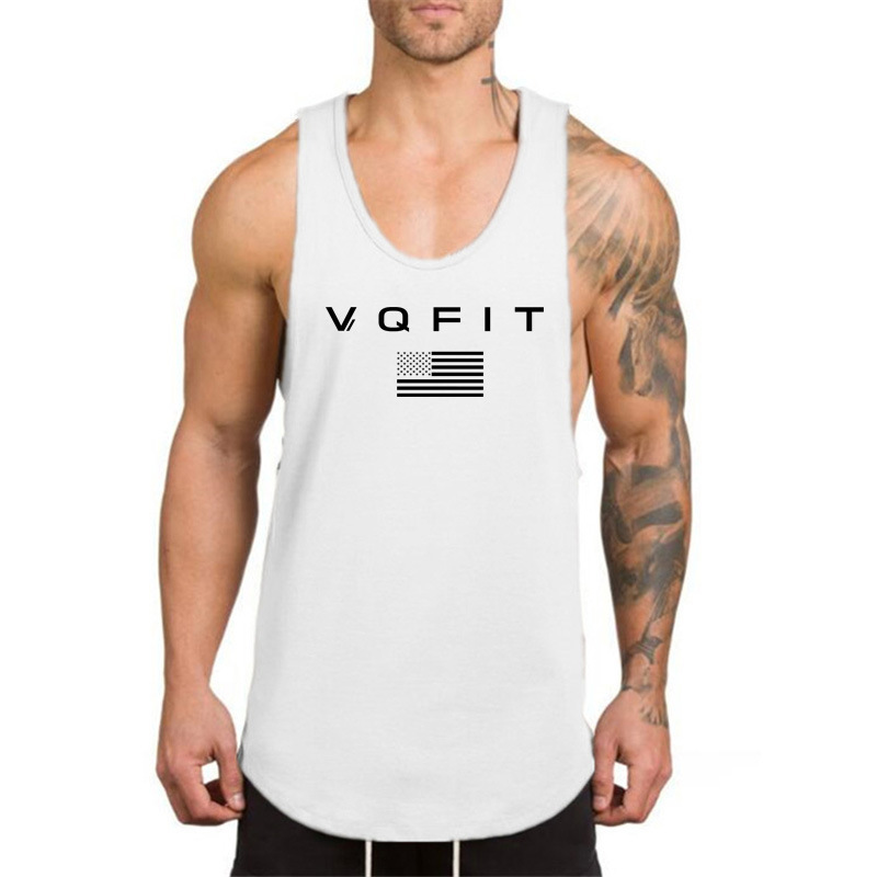 Gym summer bodybuilding men's weightlifting muscle training fitness vest jogging loose sleeveless waistcoat sports top