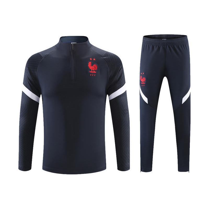 Barcelona Real Madrid Training Uniform Football Sports Suit Adult Match Football Uniform Long-Sleeved Long Pants Jersey with Printing