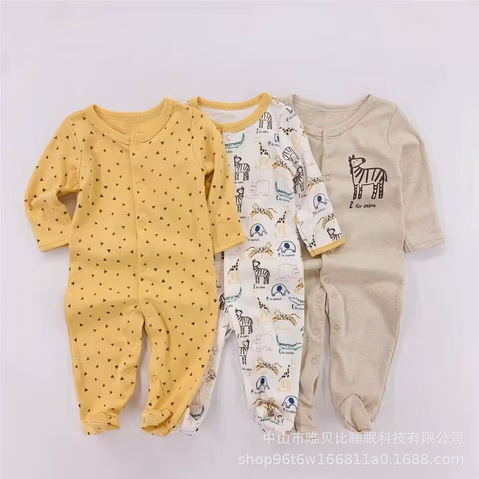 Picture of Baby's jumpsuit spring, summer, autumn and winter 0-12 months newborn's pure cotton Harbin clothes baby's base long crawling clothes