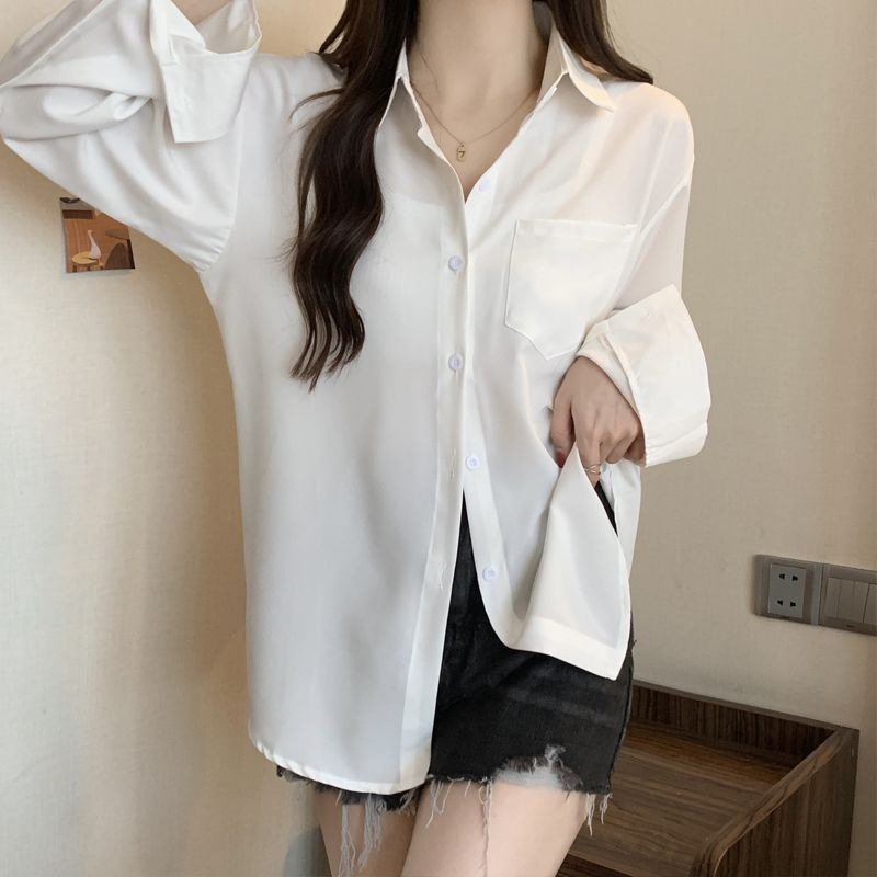 Picture of jk uniform shirt women's long-sleeved white Basic spring and autumn Japanese base shirt college style all-match top