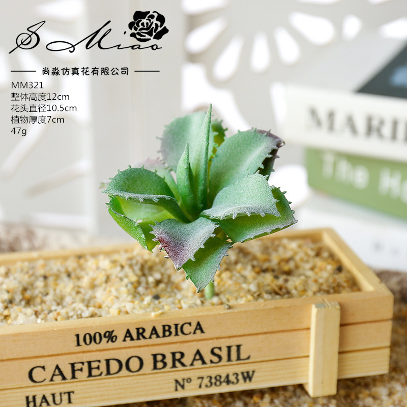 Picture of 003 Flocked Green Succulent Flower Head Creative DIY Supplies Bonsai Accessories Artificial Flower Jinhua Factory Direct Supply