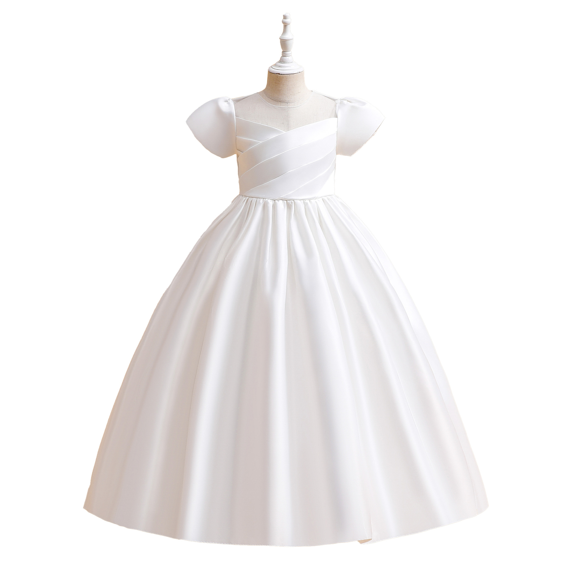 Picture of 2025 New Children's Dress Skirt Children's Satin Princess Skirt Middle and Large Children's Birthday Party Catwalk Piano Performance Costume