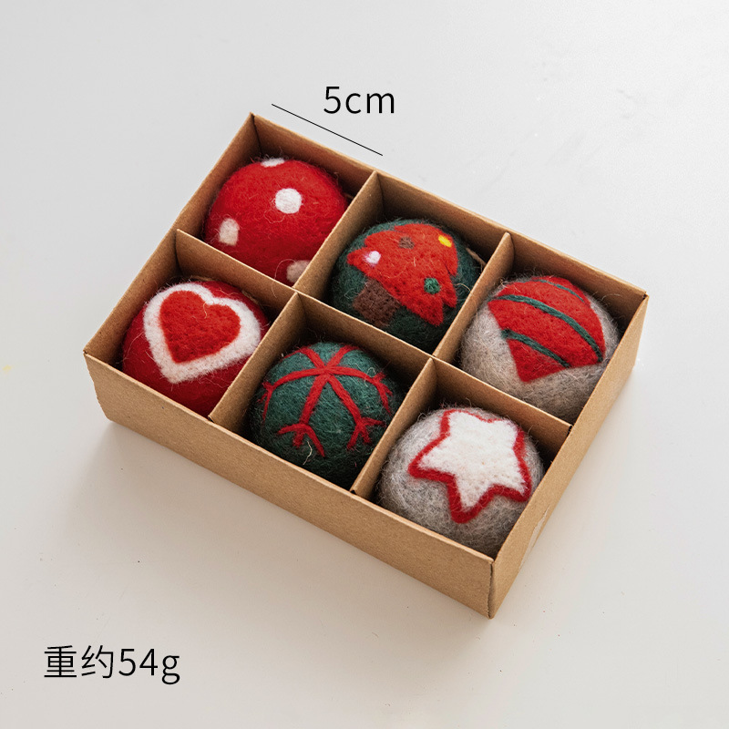 Picture of NUCHI Cross Border Christmas Decoration Wool Felt Snowflake Christmas Tree Decoration Ball Small Pendant Christmas Decoration Hanging Ornament