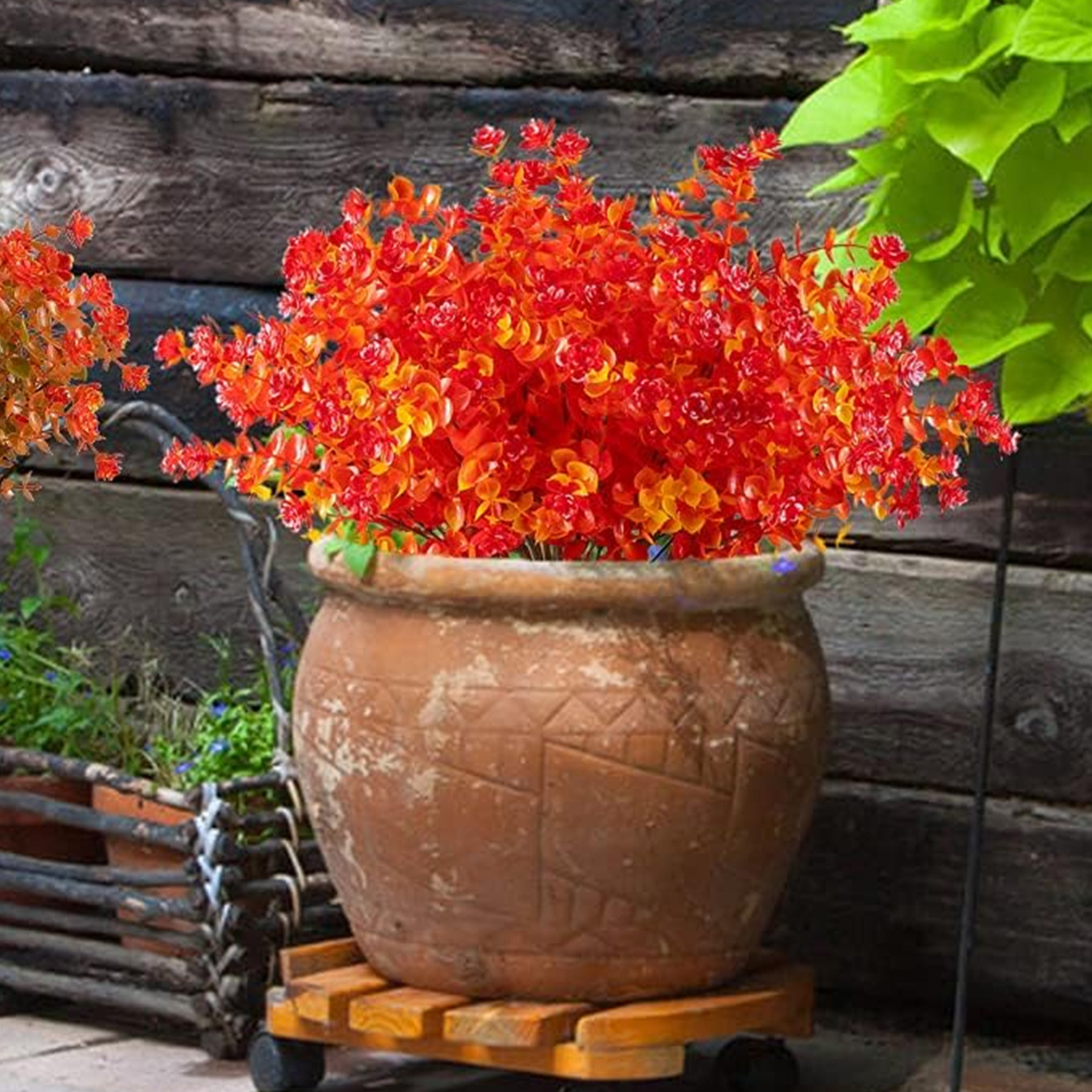 Picture of Amazon cross-border autumn simulation plant artificial artificial flower eucalyptus plastic flower autumn violet home decoration
