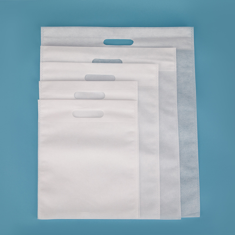 Non-Woven Fabric Bag Four-Finger Bag Handbag Small Clothing Perforated Flat Punch Size Packaging Custom Packaging