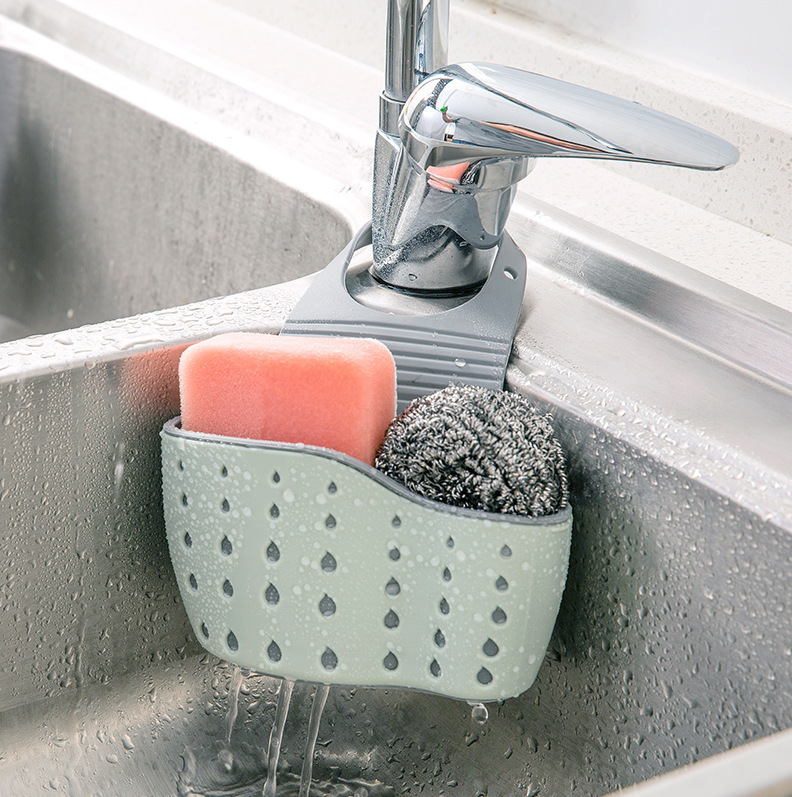 Cross-border Xiyin Kitchen Thickened Double-layer Sink Hanging Bag Sink Plastic Draining Basket Storage Hanging Basket Storage Rack Draining
