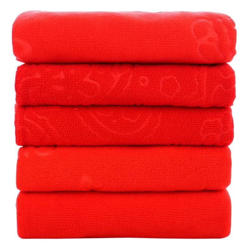 Manufacturer Wholesale Wedding Red Towel Embroidered Happy Word Wedding Return Gift Towel Gift Red Towel Rose Wedding Towel