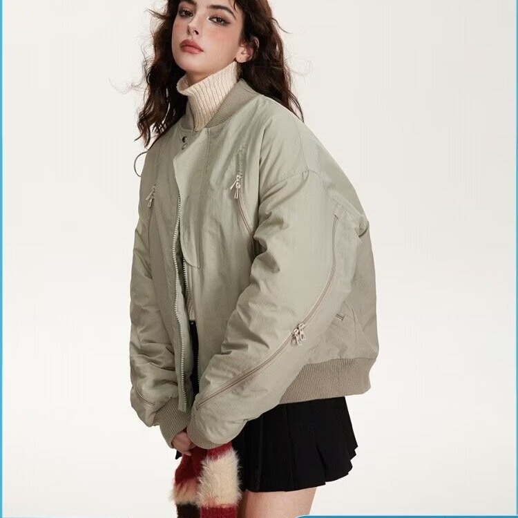 Cross-border New Winter Fashion All-match Loose Jacket Coat Warm Collar Top for Couples Aviator Jacket