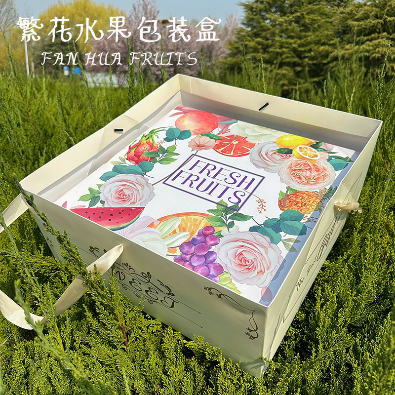 New Neutral Fruit Gift Box 5kg Pack Peach Melon Loquat Cherry Mixed Fruit Tote Bag Spot Wholesale