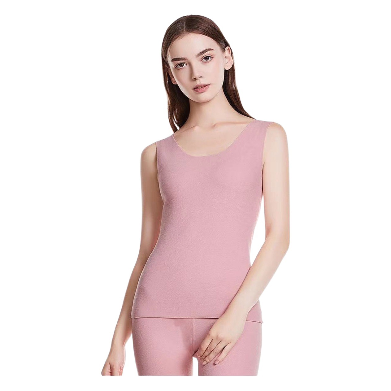 Solid color double-sided velvet seamless men's thermal vest with shape cutting vest plus sanding base underwear manufacturers wholesale