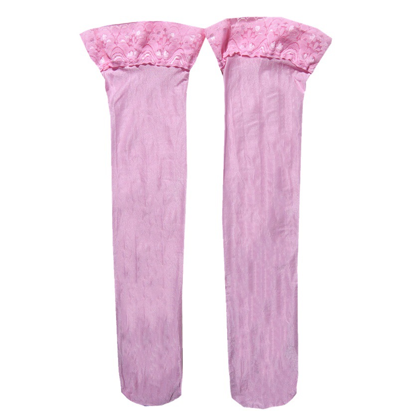 Picture of 70D Sheer Stockings Sexy Lingerie Women's Silicone Non-Slip Long Stockings Black Silk Lace Butt-Lifting Shaping