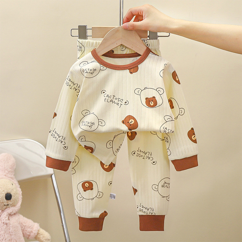 Picture of Children's Pure Cotton Underwear Set, New Autumn Style, Boys' Autumn Clothes and Pants, Baby Pajamas, Girls' Loungewear, Children's Clothing