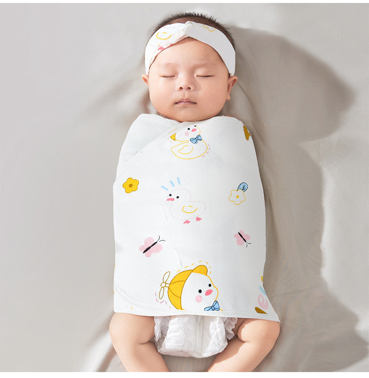 Picture of Baby Anti-Scare Sleeping Bag Spring Autumn and Winter Pure Cotton Newborn Baby Swaddling Towel Wrapping Towel Anti-Scare Sleeping Bag Artifact
