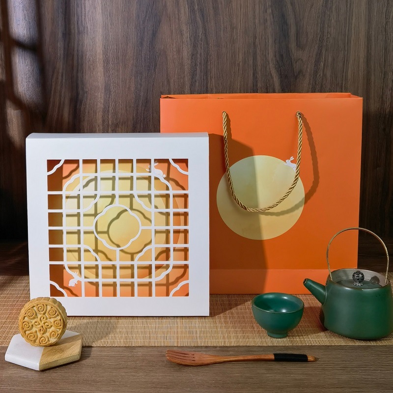 2026 New Mid-Autumn Festival Mooncake Gift Box, One Pound, 1.0kg Pieces, Large Mooncake Packaging Box, 4 Pieces, 8 Pieces, 9-Grid Egg Yolk Pastry Box