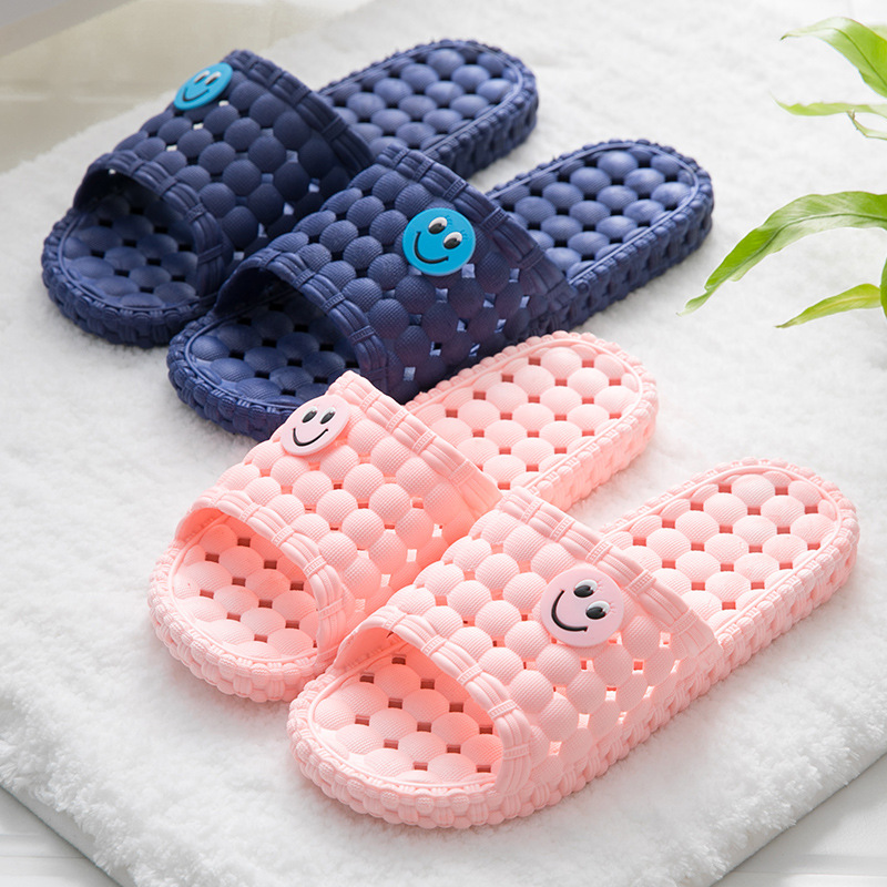 Home slippers women's bathroom slippers leaking home indoor non-slip bath slippers men's slippers home shower summer