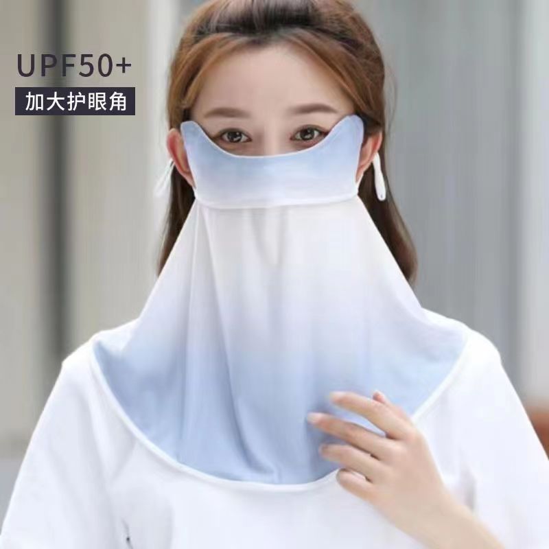 Picture of Sun protection mask for women Summer eye protection corner cover full face gradient blush breathable Thin Ice Silk sun protection silk mask