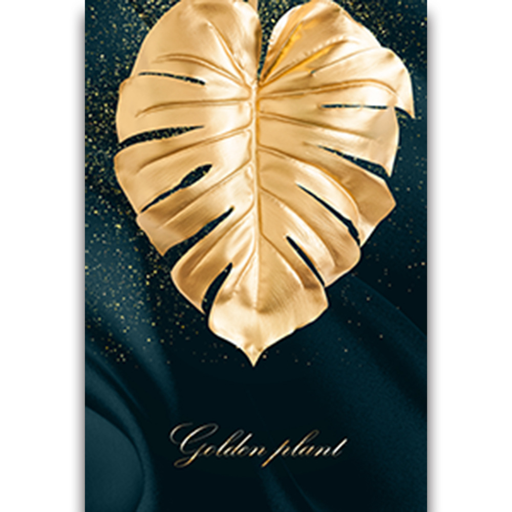 Picture of Source Factory Black Gold Leaves Living Room Hanging Painting Nordic Landscape Canvas Core Wholesale Abstract Restaurant Decorative Painting