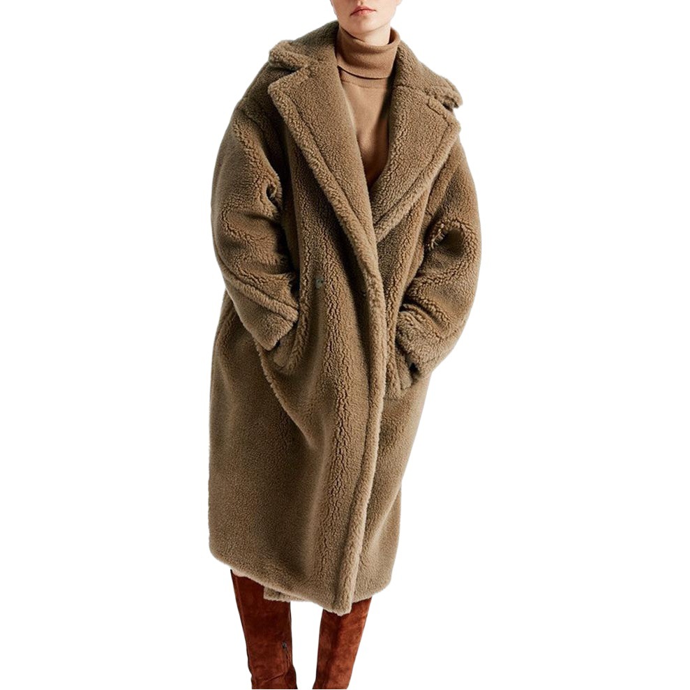 2023 Autumn and Winter Loose One-piece Faux Fur Jacket Women's Mid-length Trick Coat Lamb's Thickened Trendy