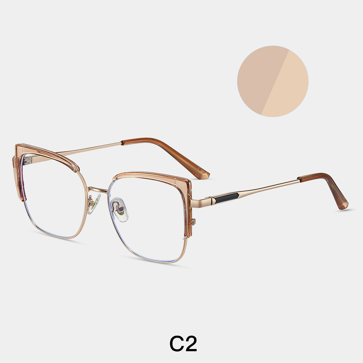Picture of 87327TR90 Metal Glasses Frame Square Glasses Frame Anti-blue Glasses Frame Ins Trendy Hot Selling Glasses Frame