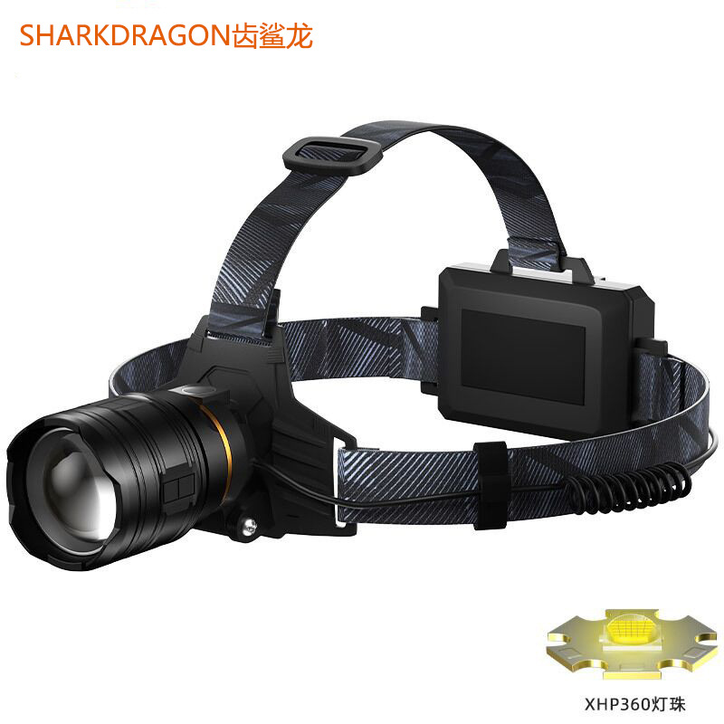 Cross-Border New Xhp360 Strong Light Headlight USB Charging Outdoor Zoom Long-Range Aluminum Alloy Head-Mounted Led Headlight