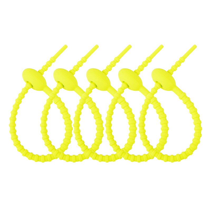 Picture of 215mm silicone cable tie data line storage finishing winder DIY key chain jewelry pendant color lanyard