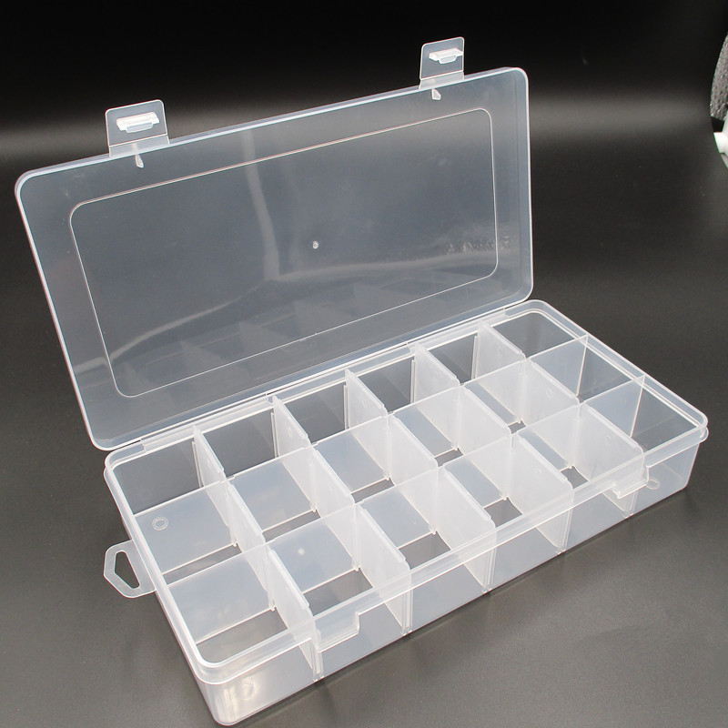 Pp Transparent 18-Grids Plastic Box Detachable Storage Box Small Hardware Spare Parts Organizer Box Tool Components Fishing Gear Box