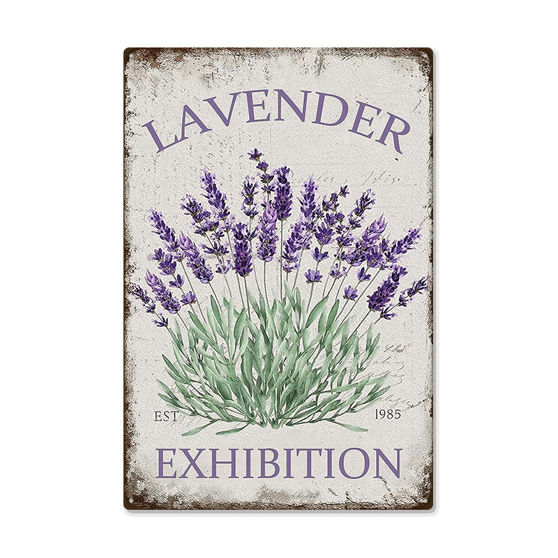 Picture of Cross-border American Country Retro Flower Figure Tin Painting Garden Pastoral Balcony Wall Wall Wall Old Decoration Pendant
