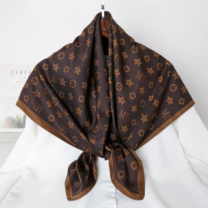Picture of Autumn and winter all-match shawl animal printed black and white simple large square 90*90CM imitation silk twill silk scarf for women