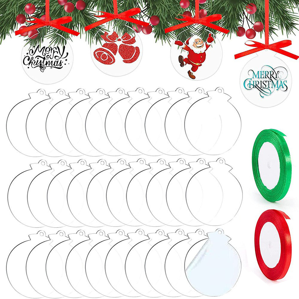 Cross-border for blank transparent acrylic disc pendant Christmas holiday decoration birthday party blessing decoration