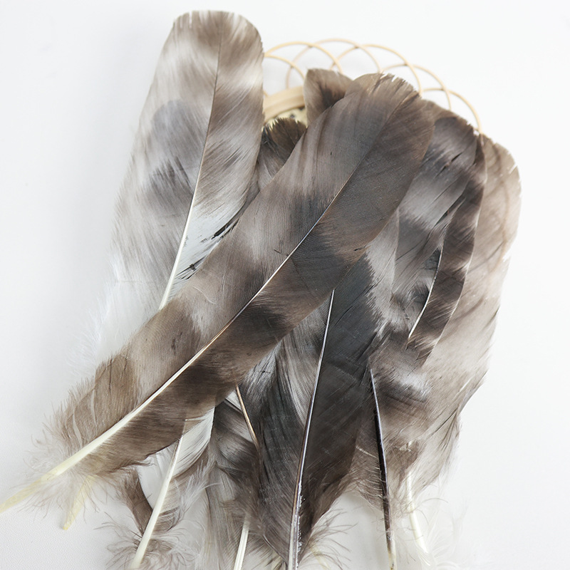Picture of Wholesale in stock reed flower nest feather blue and white natural pheasant feather DIY decorations feather accessories hat headdress material