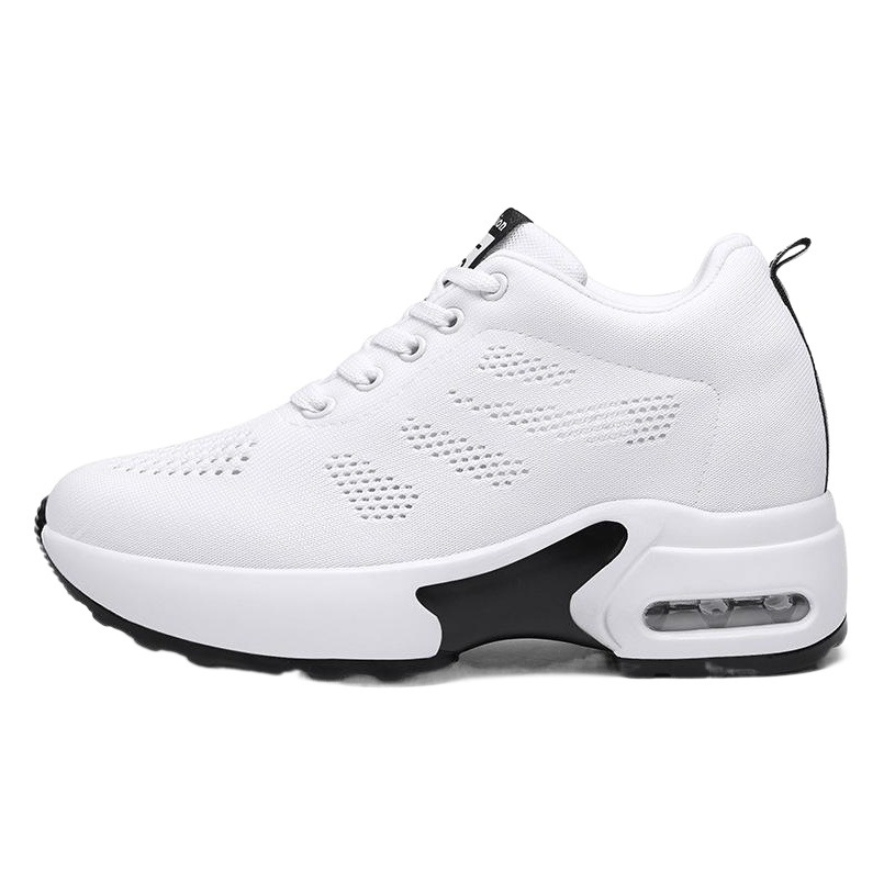 Spring and Summer Mesh Inner Height Increasing Sports Women's Shoes Soft Bottom White Dancing Shoes Fashion High Travel Shoes All-match Dance Shoes