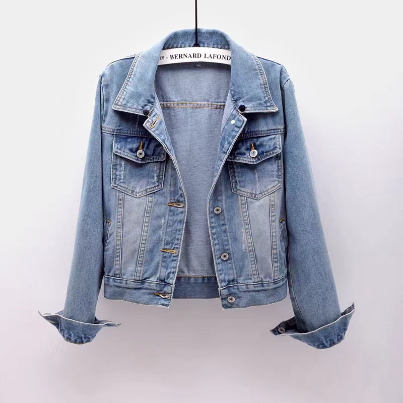 Picture of Denim Coat Women's Short Spring and Autumn 2025 New Korean Long Sleeve Slim-fit Hooded Jacket All-match Student Top