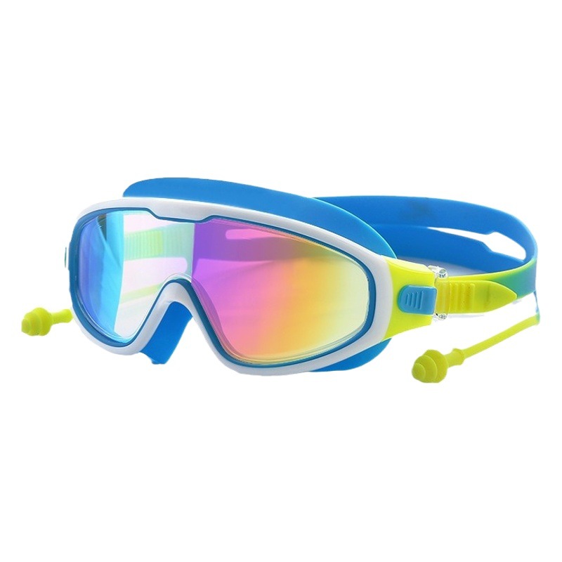 Children's Swimming Goggles, Cool Large Frame One-Piece Earplugs, Colorful Electroplated Swimming Goggles, Anti-Fog and Anti-Uv Swimming Goggles Manufacturer