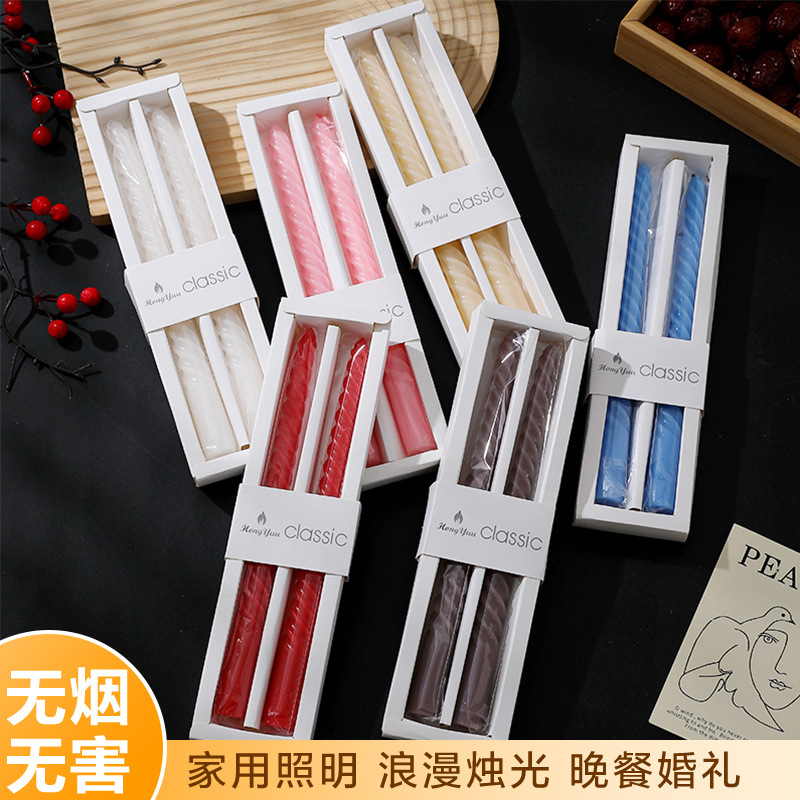 Classic 10 inch color European style two threaded lighting candles wholesale home romantic wedding party decorative candles