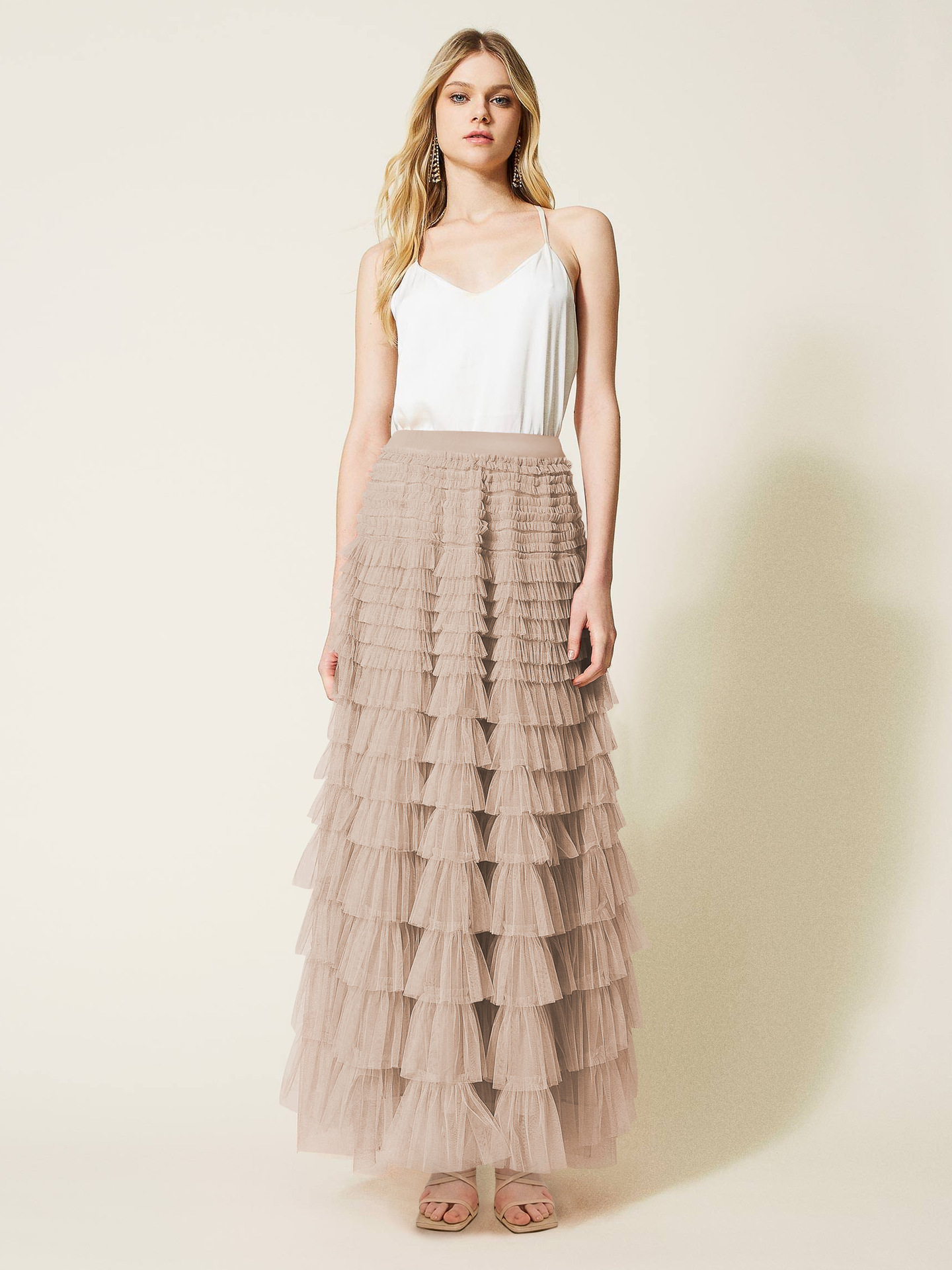 Cross-border New Cake Skirt Mesh Skirt Women's 2025 Spring and Autumn Elegant Layer-by-Layer Veil Skirt High Waist Puffy Skirt Long Skirt