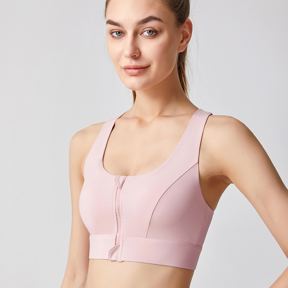 Picture of Weiman Sports Bra Front Zipper Adjustment High Strength Shock-Absorbing Fitness Vest All-In-One Fixed Cup Bra for Women