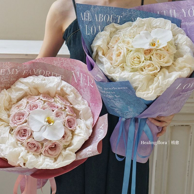 Picture of Art Fan Oil Painting Wrapping Paper Flower Shop Flower Wrapping Paper Flower Wrapping Kraft Paper Atmosphere Wrapping Paper Wholesale