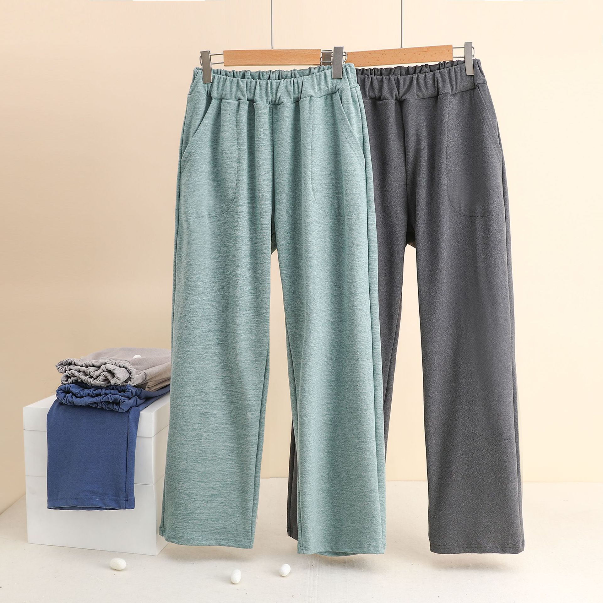 Autumn and Winter Colorful Flat Velvet 678 Deep Pocket Wide-Leg Pajama Pants Thickened Loungewear Casual Comfortable Men's Home Pants