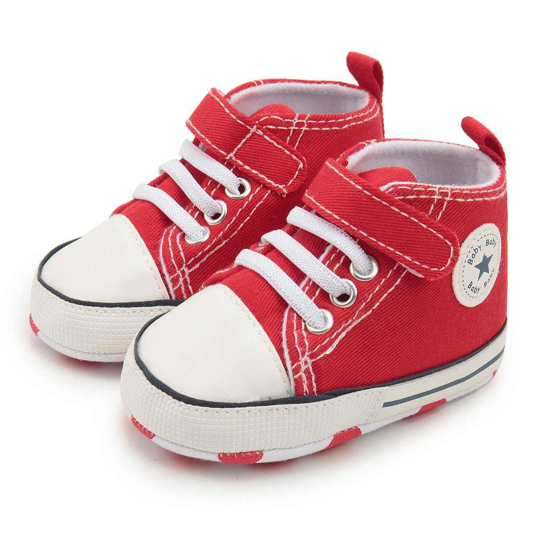 Picture of Foreign trade explosions classic high-top baby canvas shoes toddler shoes soft bottom with baby shoes