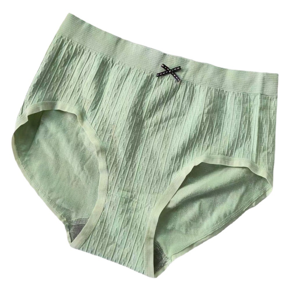 Fashionable Premium Women's Underwear Women's Breathable Seamless Antibacterial Pants Bow Lace Mid-Waist Butt Lifting Briefs Wholesale