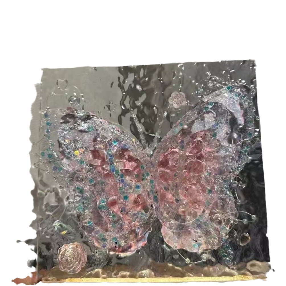 Cross-border three-dimensional dream butterfly acrylic board DIY water ripple glass painting for girlfriend girlfriends ins wind night light